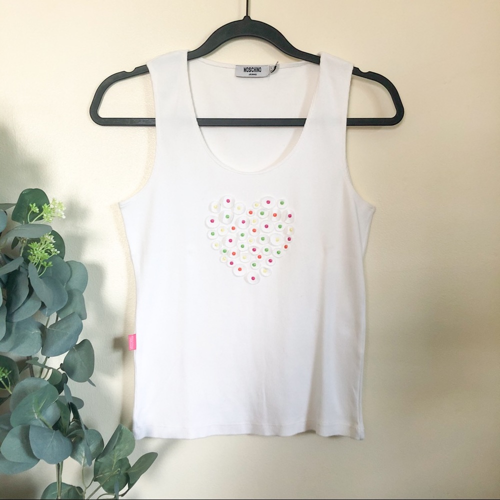 moschino | neon heart tank top us 10